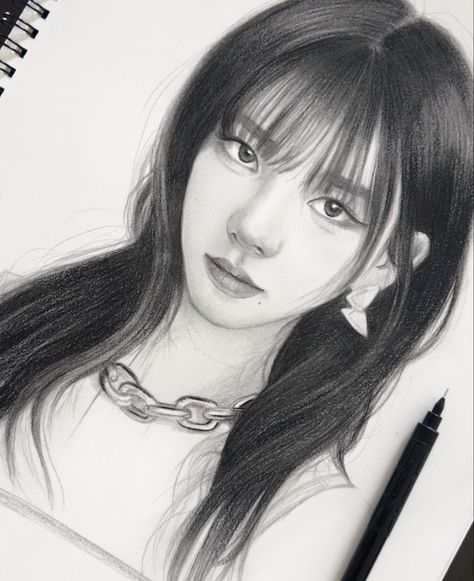 #karinafanart #aespafanart #karinasketch #aespakarina #aespa #karina #kpopfanart #sketch #fanart #kpop #fanart #art #portrait #aespafanart #aespaart Realistic Face Drawing, Anime Eye Makeup, Fan Drawing, Fanart Kpop, Pencil Sketch Drawing, Kpop Drawings, Aespa Karina, Pretty Drawings, Easy Drawings Sketches