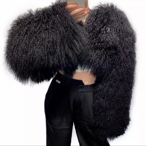 Brand New Never Worn. Sold One Here Already! And Received 5stars Negotiable Real Photos 100% Cropped Fur Jacket, Fur Jacket Women, Mongolian Fur, Mongolian Lamb, Real Fur Coat, Fur Coats Women, Outwear Jackets, Mongolia, Real Fur