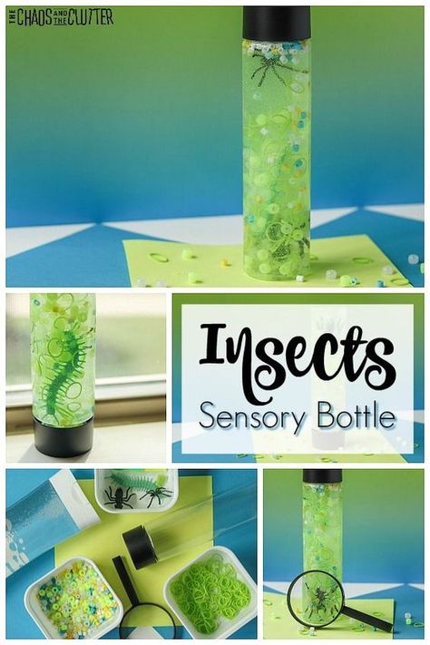 Sensory Bottles For Toddlers, Glitter Sensory Bottles, Calm Down Bottle, Bug Activities, Discovery Bottles, Insect Activities, Sensory Bottle, Sensory Bags, Insects Theme