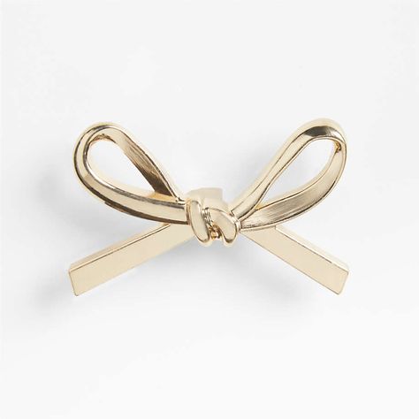 Gold Bow Knob + Reviews | Crate & Kids Gold Nursery Chandelier, Bow Room Decor, Desk Knobs, Anthropologie Knobs, Dressers And Nightstands, Gold Drawer Knobs, Kids Dressers, Girl’s Room, Girls Bathroom