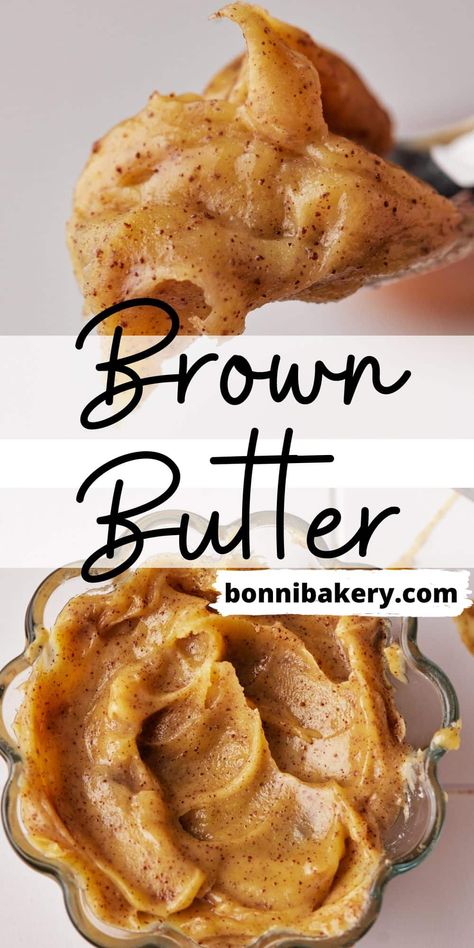 Brown butter is an amazing ingredient that will elevate any recipe, whether savoury recipes or dessert recipes. It's an easy step you can add into any recipe to make add incredible depth of flavor and get that wonderful nutty aroma. You can use browned butter for sauce, brown butter cookies, banana bread, brown butter brownies, or any recipe that calls for butter. Melted or solid, this brown butter is so delicious - it's even good on toast! Brown Butter Brownies, Butter From Scratch, Cookies Banana, Awesome Cookies, Flavored Butter Recipes, Butter Recipes Homemade, Make Brown Sugar, Brown Butter Cookies, Make Brown