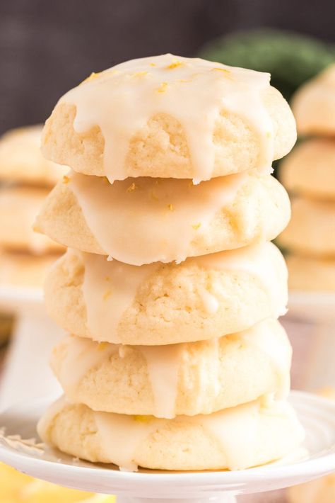 Italian Lemon Drop Cookies 12 Tomatoes, Lemon Frosted Cookies, Lemon Drop Cookies Recipes, Lemon Curd Cookies Recipe, Italian Lemon Drop Cookies, Tart Glaze, Italian Lemon Cookies, Lemon Cookies Easy, Lemon Drop Cookies