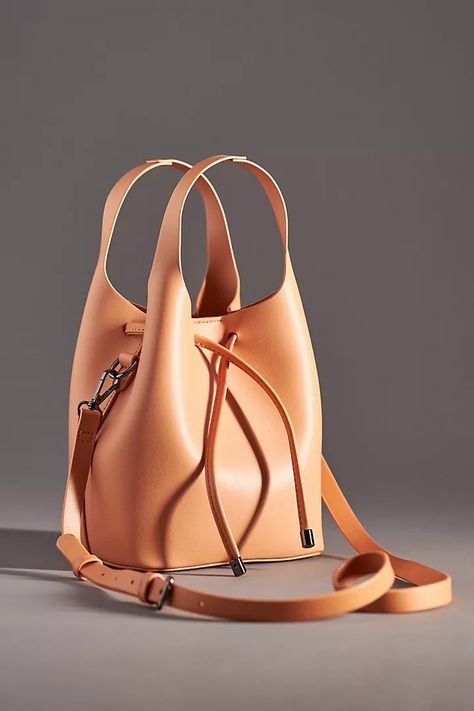 Anais Mini Bucket Bag | Anthropologie Wooden Bucket, Mini Bucket Bag, Mini Bucket Bags, Mini Bucket, Perfect Handbag, Unique Bags, Orange Bag, Leather Bucket Bag, Leather Bucket