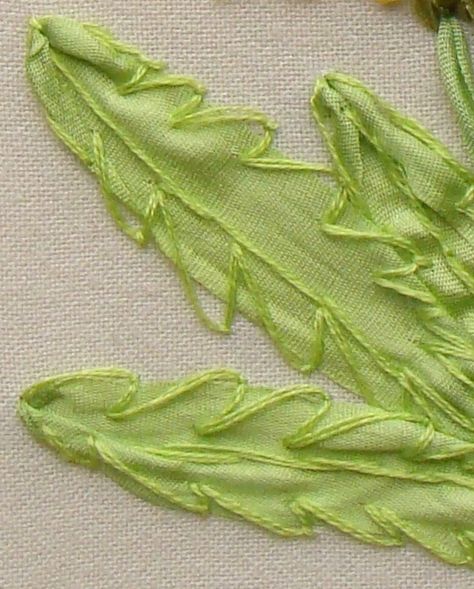 Embroidery Dandelion, Ribbon Leaves, Rose Embroidery Pattern, Silk Ribbon Embroidery Patterns, Ribbon Embroidery Kit, Dandelion Leaves, Ribbon Embroidery Tutorial, Pola Sulam, Ribbon Art