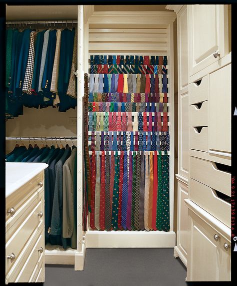 Tie Storage, Organized Closet, Walking Closet, Diy Hanging Shelves, Tie Rack, Diy Wall Shelves, غرفة ملابس, Floor To Ceiling, Wardrobe Storage