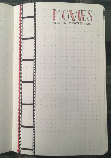 Movie Bullet Journal Page, What To Put In My Journal, Bullet Journal Films, Writing Journal Pages, Tv Journal, February Bujo, Handwriting Ideas, Journal Images, Tracks Movie