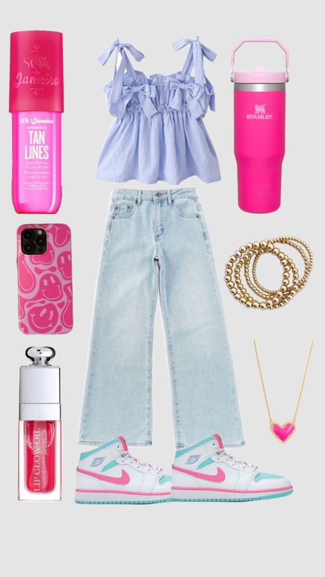 #schoolfit#preppy#pink#cute Pink Clothes Ideas, Coquette Preppy Outfit, Cute And Preppy Outfits, Cute Fits Preppy, Cute Preppy School Outfits, Preppy Summer Outfits For School, Preppy Fit Ideas, Preppy Birthday Outfit, Preppy Outfits Spring