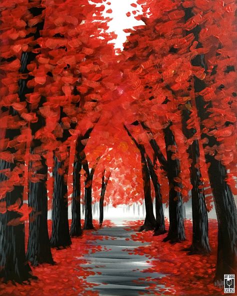 Fall Wine And Paint Ideas, Late Summer Painting Ideas, Fall Painting Class Ideas, Fall Themed Paint And Sip, Sip And Paint Fall Ideas, Paint And Sip Pictures, Acrylic Autumn Paintings, Fall Paint And Sip Ideas Easy, Acrylic Painting Christmas Ideas