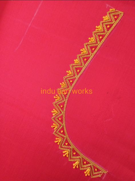 Thread Embroidery Neck Designs, Simple Thread Work Blouse Designs Latest, Simple Aari Thread Work Blouse Design, Simple Thread Work Blouse Designs, Thread Work Blouse Designs, Thread Work Blouse, Basic Blouse Designs, Dress Designs For Stitching, Machine Embroidery Designs Projects