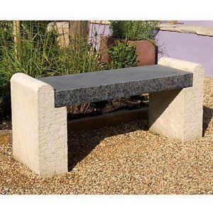 foras-hampton-modern-outdoor-bench Granite Bench, Small Garden Bench, Stone Garden Bench, Modern Bench Outdoor, Metal Garden Furniture, Hamptons Modern, Campania International, Outdoor Garden Bench, Outdoor Water Features