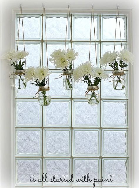 20 DIY Ideas for Windows | Hometalk Succulent Bouquet Diy, Cheap Window Treatments, Diy Mason Jars, Mason Jar Kitchen Decor, Spring Vases, Hanging Jars, Easter Floral Arrangement, Mason Jar Kitchen, Spring Window