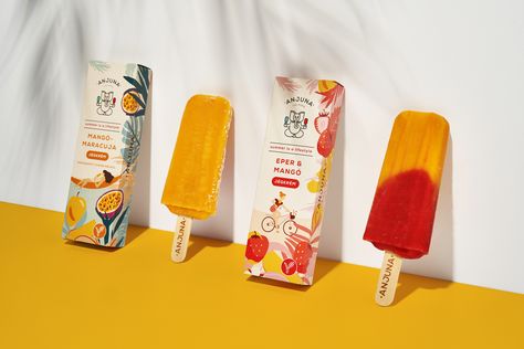 Behance :: Per te Popsicles Packaging, Healthy Ice Pops, Ice Popsicle, Healthy Popsicles, Ice Cream Packaging, Branding Design Studio, Fruit Popsicles, Dessert Packaging, Motion Graphics Design