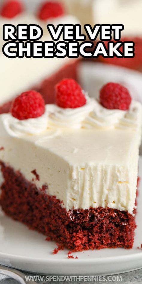 Instant Pot Red Velvet Cheesecake, Red Velvet Bottom Cheesecake, Cheesecake Recipes Red Velvet, Red Velvet Cake Mix Cheesecake, Red Devils Food Cake Recipes, Crockpot Red Velvet Cake, Red Velvet Cake With Cheesecake Layer, Red Velvet Cheesecake Mini, Things To Make With Red Velvet Cake