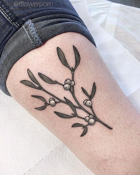 Olga Nekrasova, Mistletoe Tattoo, Tattoos Plants, Mistle Toe, Meaning Tattoos, Larkspur Flower, State Flowers, Flower Tattoo Meanings, Gladiolus Flower