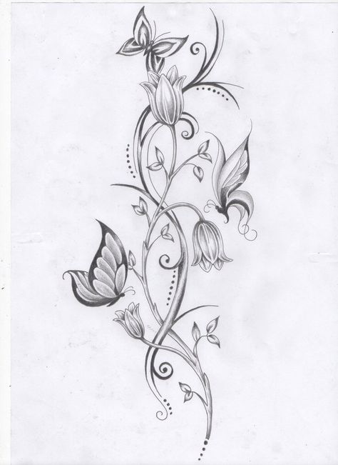 Design for customer's back.... Mum Tattoos, Daughters Tattoo, Flower Vine Tattoos, Butterfly With Flowers Tattoo, Tato Paha, Mother Daughters, Tato Lengan, Desain Quilling, Tattoo Templates