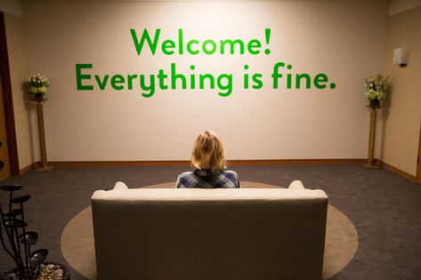 Welcome Everything Is Fine, Everything Is Fine, The Good Place, The Good, Couch, Wall