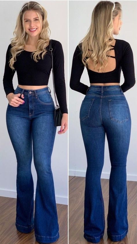 Bootleg Jeans Outfit, Simple Work Outfits, Outfits Con Jeans, Corporate Dress, Fashion Top Outfits, Top Moda, Classy Casual Outfits, Curvy Women Jeans, Classy Casual