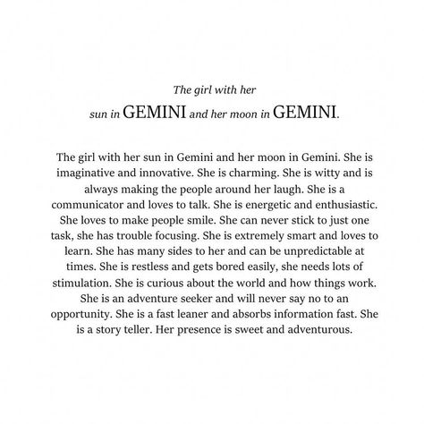 Gemini Sun Gemini Moon, Gemini Mood, Gemini Moon Sign, Sun In Gemini, Gemini Sun, Moon In Gemini, Gemini Moon, Gemini Woman, Zodiac Signs Gemini