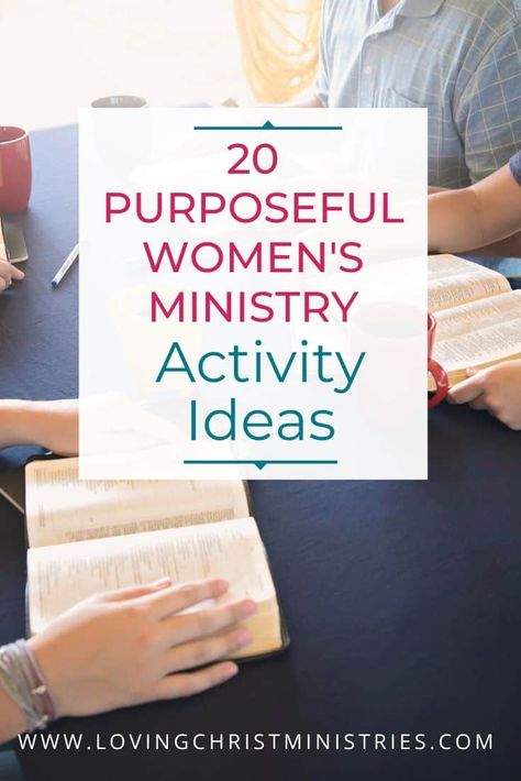 Use this list of 20 Purposeful Activity Ideas shared by Women's Ministry Leaders to choose activities to do at your next Christian women's retreat. #retreatresources #womensministry #christianactivities #ministryideas #alovingchrist Proverbs 31 Woman Activities, Women Meeting Ideas, Women’s Bible Study Activities, Woman Ministry Ideas, Womens Ministry Games Free Printable, This Or That Christian Edition, Womens Fellowship Activities, Women’s Ministry Theme Ideas, Christian Activities For Adults