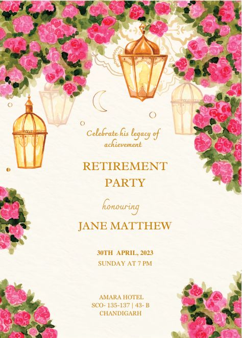 Celebrate the journey, honor the achievements, and bid adieu to a chapter well-lived with our Digital Farewell Retirement Party E-Invitation! Mark this significant milestone in style, bringing the elegance of a retirement party right to the screens of your cherished guests. Retirement Invitation Card, E Invitation, Retirement Invitations, Bond Paper Design, Retirement Party Decorations, Retirement Party Invitations, Classic Invitation, Welcome Boards, E Invite