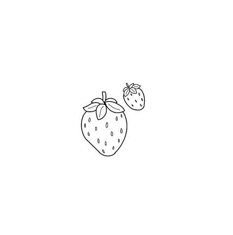 Small strawberry tattoo idea, black and white tattoo idea, line art, berry tattoo idea, cute tattoo idea Strawberry Tattoo Template, Strawberry Simple Tattoo, Tattoo Strawberry Small, Minimal Strawberry Tattoo, Strawberry Minimalist Tattoo, Cherry Line Tattoo, Strawberry Small Tattoo, Strawberry Tattoo Stencil, Strawberry And Cherry Tattoo