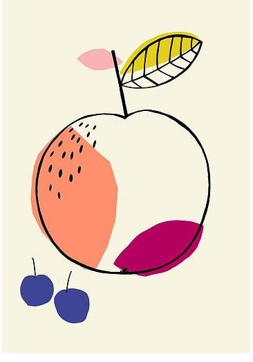 ' Ilustrasi Dan Poster, 카드 디자인, Fruit Illustration, Seni Cat Air, Arte Inspo, Art Et Illustration, Fruit Pattern, Art And Illustration, Illustrations And Posters