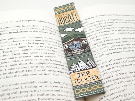 My Favorite Thing to Make: Book Spine Bookmarks – Consider the Peel Book Reader Gifts, Thing To Make, Wooden Memory Box, Tolkien Books, Creative Bookmarks, Lotr Art, Bookclub Gifts, Book Spine, Unique Bookmark