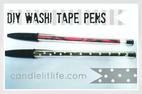 In light of these “Back to School” days, I thought now would be a good time to post this super quick and easy tutorial for personalizing a simple BiC pen. The only supplies you need for this are: A basic BiC Cristal pen Crafters Tape Now that you have the supplies you need, here … Diy Washi Tape, Washi Tape Projects, Tape Projects, Bic Pens, Washi Tape Cards, Washi Tape Crafts, Pen Diy, Washi Tape Diy, Tape Crafts