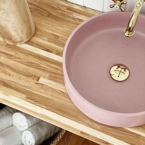 Think pink! 💕 🌸 Who says concrete can't be playful? This custom-made basin adds a pop of color and personality to any bathroom. Ready to create your dream sink? Head to our website (link in bio) and let's make it happen! #concretesink #custommade #bathroomdesign #pinkbathroom #concretedecor #handmade #modernbathroom #interiordesign #homedecor Concrete Sink, Think Pink, Pink Bathroom, Concrete Decor, Website Link, Make It Happen, Modern Bathroom, Bathroom Design, Your Dream