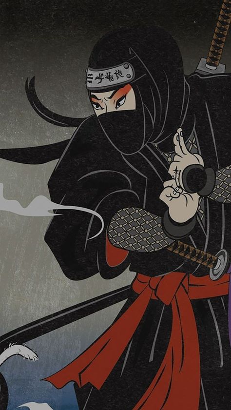 Japanese Emperor Art, Ninja Art Wallpaper, Ninja Japan, Ninja Tattoo, Nerd Cave, Arte Ninja, Ninja Art, Japanese Art Prints, Japanese Folklore