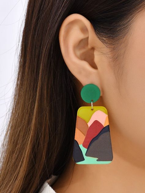 Polymer Clay Accessories, Diy Earrings Polymer Clay, Embellished Fashion, Quirky Earrings, African Earrings, Paper Earrings, Polymer Clay Jewelry Diy, Bold Earrings, Clay Jewelry Diy