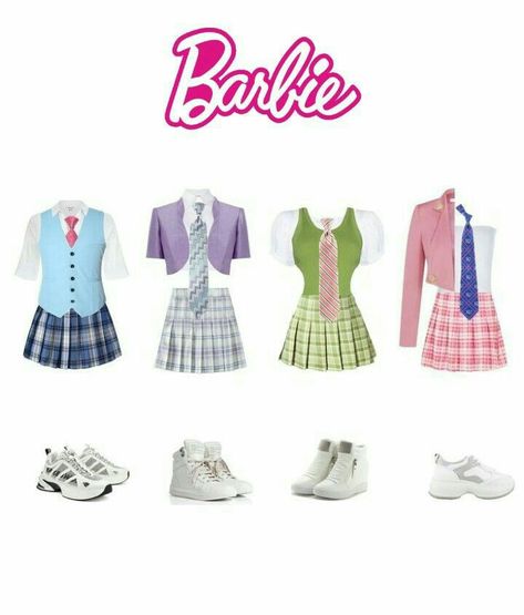 Barlie outfits Stage Outfits Kpop Ideas 4 Members, Kpop Girl Outfits Stage, 3 Member Girl Group Outfits, Kpop Outfits Stage 4 Members, 4 Member Kpop Outfits, Kpop Group Outfits Ideas, 4 Member Girl Group Outfits, Kpop Fashion Outfits Stage, Celana Jogger Wanita