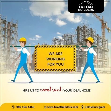 We're Working For You . . . to build the tomorrow you want . . . . . 🌐 www.trioatbuilders.com Cont For More Info Dm :- @tri_oat_builders @gurgaonproperty_updates @dogra_realtor @realtor_sandeep 📞 :- 9990993087 • 7530939001 #today #thisisyourtime #grab #opportunity #to #build #your #tomorrow #yourfuture #dream #truefacts #create #yourdream #controller #fulfillyourdreams #withme #trioatbuilders #trioatbuildersstaff #trioatbuildersrealtor #trioatbuildersgurgaon #trioatbuildersclub Construction Bids, Interior Design Instagram, Real Estate Ads, Real Estates Design, Focus On What Matters, Construction Management, Creative Poster Design, Construction Services, Social Media Design Graphics