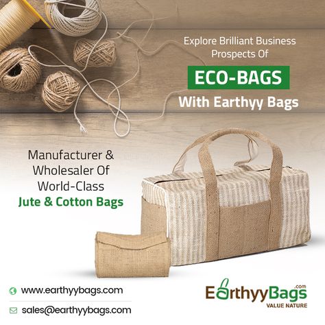 A valuable resource for the fashion industry, we manufacture custom bags🛍️ created from 🌿🍃natural fabrics like jute, cotton, burlap and canvas. View our website👉http://earthyybags.com   to view our product catalogue. For more details, get in touch. Phone : ☎️ +91-33 2287 0544. Jute Bags Manufacturers, Jute Bags Design, Jute Beach Bag, Jute Shopping Bags, Store Flyers, Hemp Bag, Promotional Bags, Eco Bags, Burlap Bags