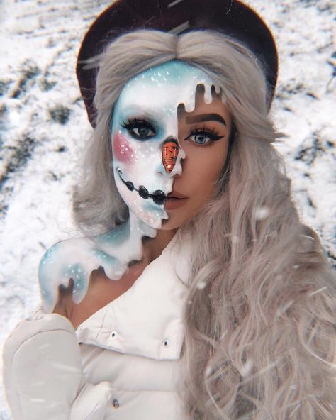 Do you wanna build a snowman?❄❄ Come and check this wig SNY053✨✨ rocked by our angel @Powerpuffmoniq💐💐.www.donalovehair.com🌸🌸. #wig #makeup… Eyeliner Trends, Xmas Makeup, Fantasy Make-up, Halloween Make-up Looks, Christmas Eye Makeup, Christmas Makeup Look, Face Art Makeup, Halloween Makeup Inspiration, Unique Makeup