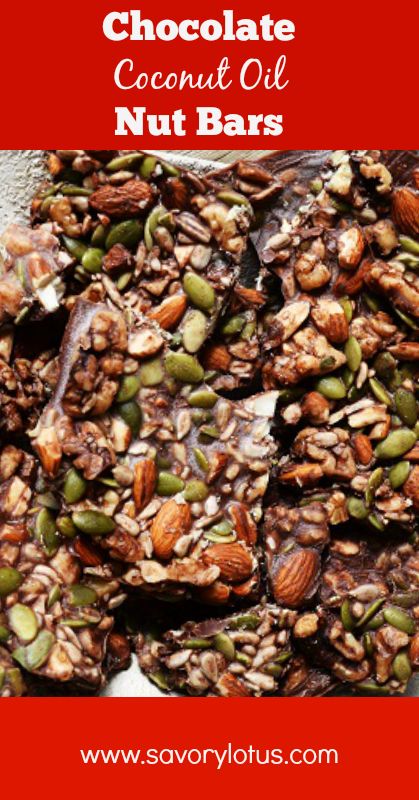 Chocolate Coconut Oil Nut Bars - Savory Lotus Homemade Bars, Nut Bars, Bars Chocolate, Healthy Bars, Nut Bar, Paleo Treats, Paleo Snacks, Healthy Ingredients, Leaky Gut