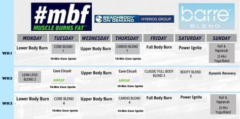 Beach body hybrid Mbf Program Calendar, Barre Blend, Upper Body Circuit, Vacation Workout, Train Like A Beast, Beachbody Workouts, Workout Calendar, Stay In Shape, Health Diet