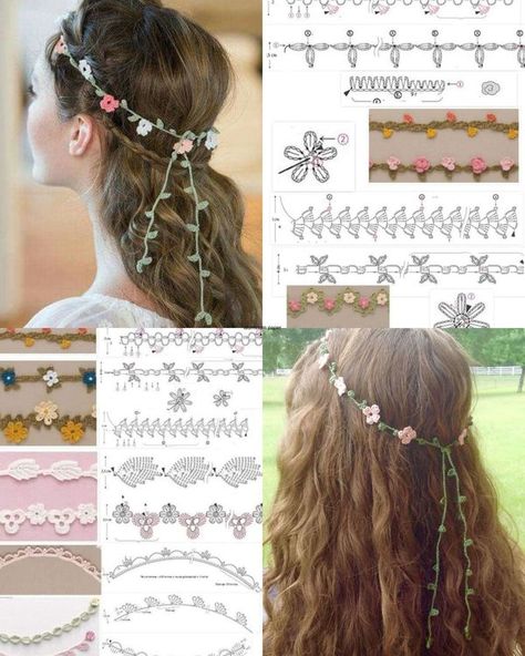 Crochet Headpiece Pattern, Crochet Tiara Free Pattern, Crochet Hair Accessories Free Pattern, Crochet Bandanas, Crochet Tiara, Crochet Hairband, Crochet Bandana, Bag Pattern Free, Crochet Hair Accessories