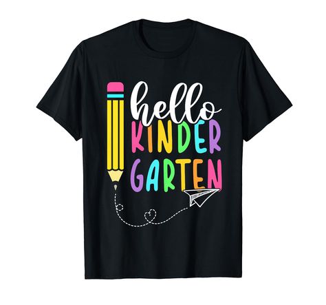 PRICES MAY VARY. Welcome back to school in style with our "Hello Kindergarten" design for Teachers and Students for Kindergarten Back to School shirt, Funny Kindergarten outfit suitable for Teachers Men, Women, Kids Boys and Girls. Hello Kindergarten Perfect for Teachers and Students Ideal for creating a welcoming and positive environment in the classroom, perfect for the first day of Kindergarten and back to school. ideal for Teachers, educators, secretaries and Kids. Lightweight, Classic fit, Hello Kindergarten, School 2021, Kindergarten Shirts, Kindergarten Fun, Kindergarten Graduation, Kindergarten Teachers, Teacher Tshirts, School Shirts, Classroom Activities