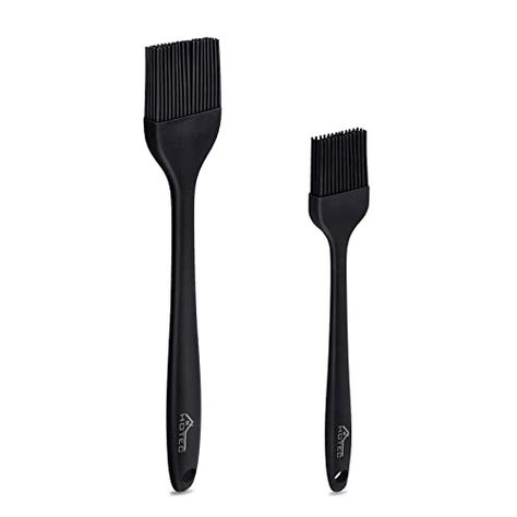 HOTEC Basting Brushes Silicone Heat Resistant Pastry Brushes Spread Oil Butter Sauce Marinades for BBQ Grill Barbecue Baking Kitchen Cooking BPA Free Dishwasher Safe (Black 2) Grill Barbecue, Basting Brush, Basting Brushes, Pastry Brushes, Premium Food, Silicone Brush, Grilling Tools, Butter Sauce, Cooking Skills