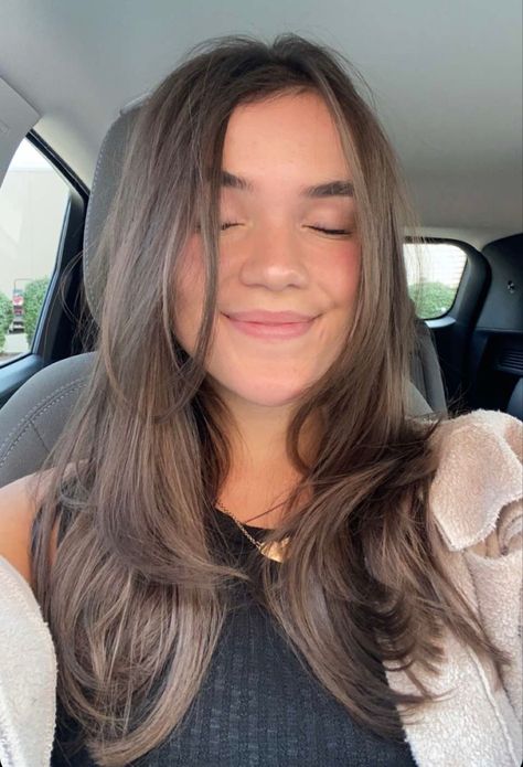 Straight Brown Hair Face Framing, Brown Hair With Layers Medium Length, Middle Part Frame Face, Summer Layers Hair, Mid Length Hair With Layers Face Frame, Medium Length Haircut Long Layers Face Framing, Haircuts Brunette Medium, Hair With Layers Mid Length, Midlength Haircuts With Face Framing