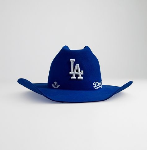 LA OCEAN #032 SAMPLE 03.01.2024 BLUE LA COWBOY HAT BY Monsieur M Club Merch, Custom Cowboy Hats, Horse Inspiration, Urban Cowboy, Chapeau Cowboy, Diy Bed Frame, 5 Panel Hat, American Sports, Diy Bed