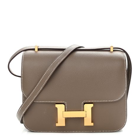 HERMES Epsom Constance 18 Etoupe | Fashionphile Constance Bag Hermes, Hermes Bag Constance, Hermes Shoulder Bag, Hermes Bags Constance, Constance Hermes, Hermes Etoupe, Hermes Crossbody Bag, Chanel Bag Classic, Hermes Constance Bag