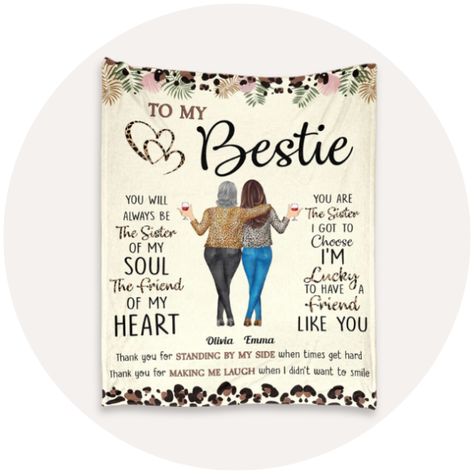 Bestie Blanket, Friendship Blanket, Throw Blanket Gift, Soul Sister, Bestie Gifts, My Bestie, Personalised Blankets, Blanket Gift, Customized Blankets