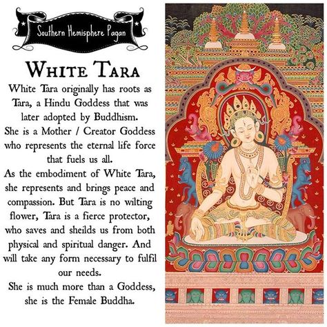 21 Tara Goddesses, White Tara Mantra, White Tara Goddess, Earth Witch, Goddess Tara, Tara Goddess, Magick Symbols, White Tara, Buddhist Wisdom