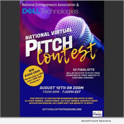 Registration for the National 2020 Virtual Pitch Competition for Entrepreneurs is Now Open Source: National Entrepreneurs Association Pitch Competition, Business Pitch, Feeling Disconnected, Ppt Design, Contest Winning, Community Business, Networking Event, Small Business Owners, Now Open