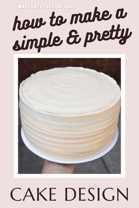 Simple Ways To Decorate A Cake, 9 Inch Cake Decorating, Easy Icing Techniques, Spatula Design Cake, Frosting A Cake Techniques, Frosting A Cake For Beginners, Cake Boarders Ideas, Easy Round Cake Decorating Ideas, Spatula Cake Decorating