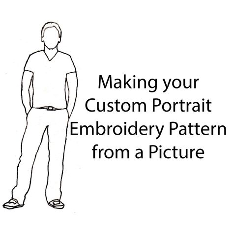 Embroidery Family Portrait Diy, Turn Photo Into Embroidery Pattern, Hand Embroidered Family Portrait, Hand Embroidery Family Portrait, Embroidery From Photo, Photo Outline Embroidery, Embroidered Pictures Diy, How To Embroider A Picture, How To Embroider People