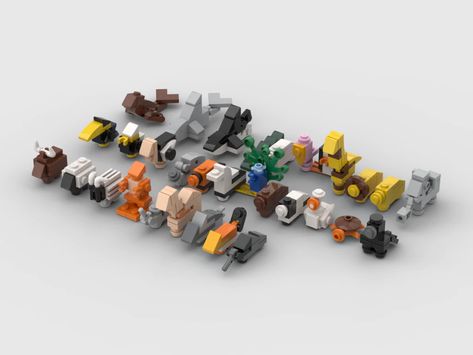 Lego Calendar, Lego Plane, Easy Lego Creations, Mini Animals, Micro Lego, Lego Diy, Lego Animals, Lego Activities, Graphic Design Assets