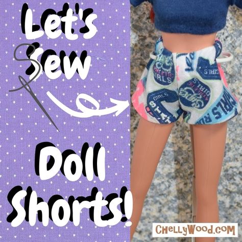 Barbie Patterns Free, Disney Princess Doll, Free Doll Clothes Patterns, Shorts Pattern Free, Shorts Sewing, Barbie Sewing Patterns, Disney Princess Dolls, Doll Clothes Patterns Free, Printable Sewing Patterns